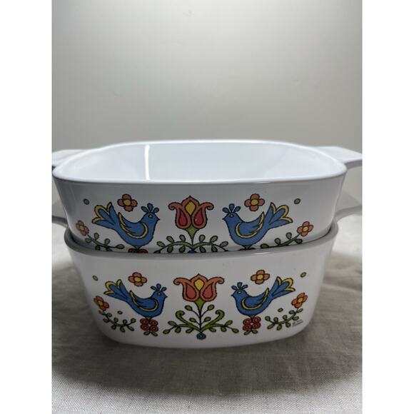 Corningware Country Festival Blue Bird Set of 2 Dishes 1 Qt 1.5 Qt Vintage‎ 75 - Picture 9 of 9